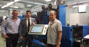 Claudio Mandruzzato, owner of Tipografia Mandruzzato, Antonio Kampouris from Gallus, Andrea Citernesi, who is responsible for Gallus at Macchingraf.